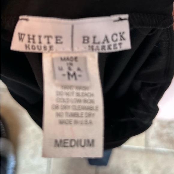 White House Black Market Size Med Black High Waist Flare Sash Waist Dress Pants - Picture 4 of 5